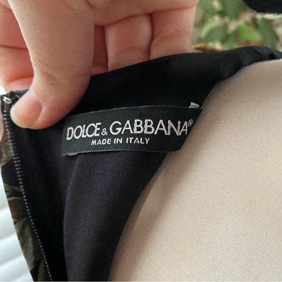 Dolce & Gabbana Enchanted Forest Print Crepe Fitted Dress 38 - Picture 6 of 13